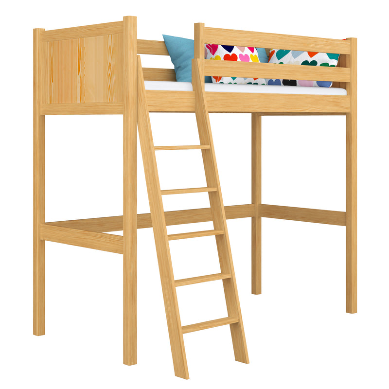 Natural Pine Wooden Loft Bed – Children’s Room, Solid Wood, Scandi Style