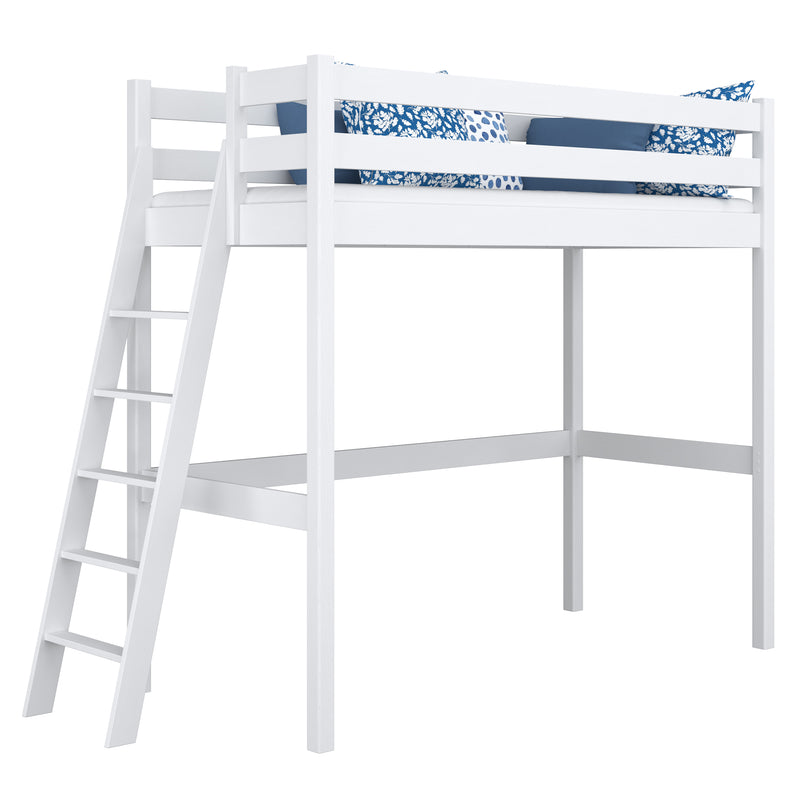 White Wooden Loft Bed – Children’s Room, Solid Wood, Scandi Style
