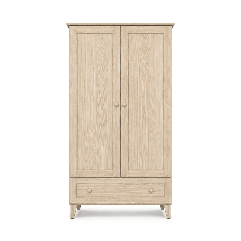 Oak wardrobe 2D1S Scandi oak bleached
