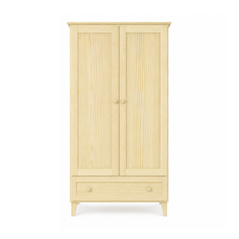 Pine wardrobe 2D1S Scandi clear pine