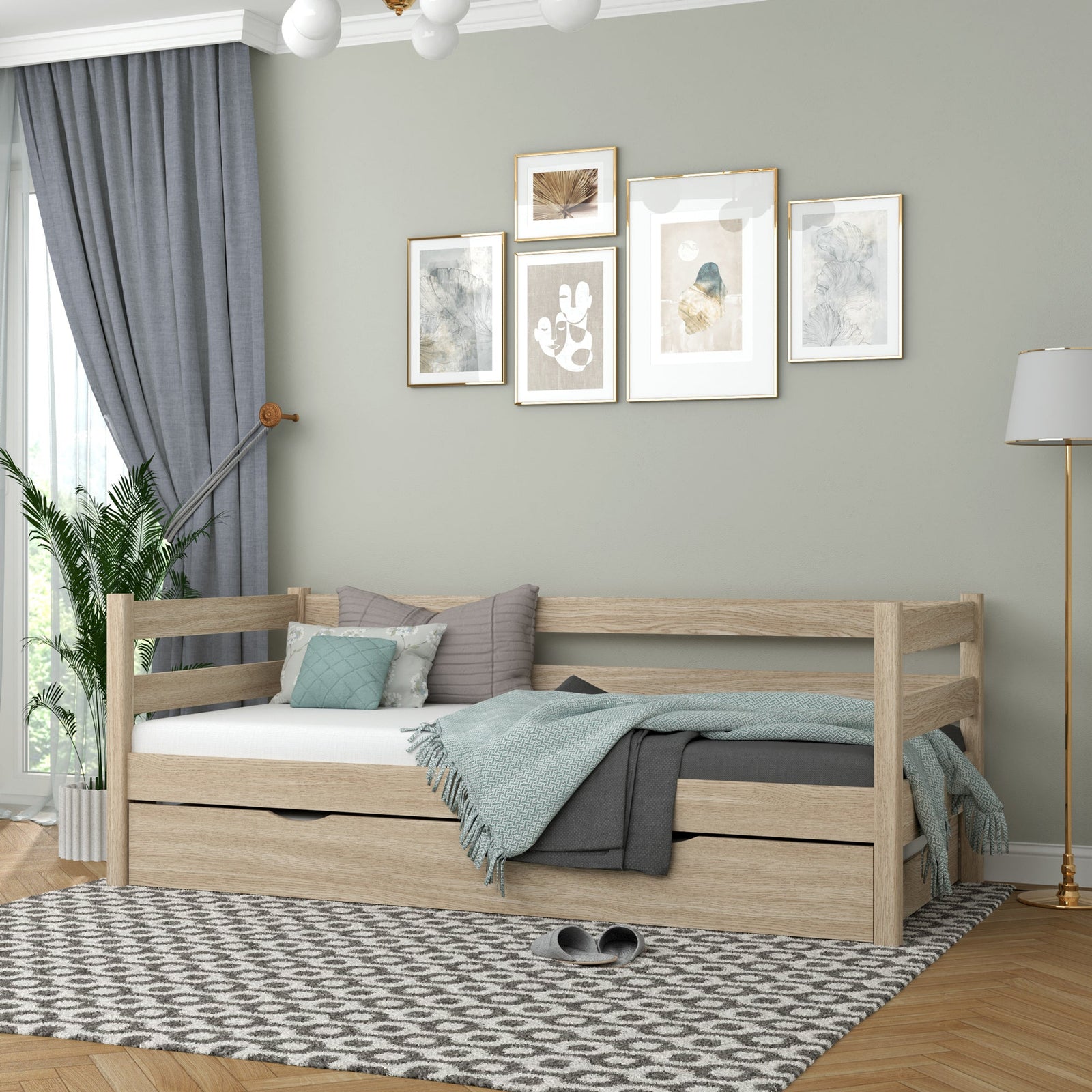 Sofa drewniana z szufladą - sposób na przechowywanie i dodatkową funkcję