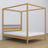 Double bed natural oak with canopy – decorative oak frame, scandi
