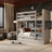 Grey Bunk Bed for Children – Two Sleeping Areas and Drawer, Wooden