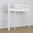 Loft bed white wooden – dimensions and diagram, Nizio