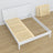 Double bed white made of wood – angled view, scandi