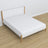 Double bed white and oak in bedroom – bedding arrangement with bedding, scandi style