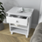 Wooden bedside table 1S N02 Scandi white