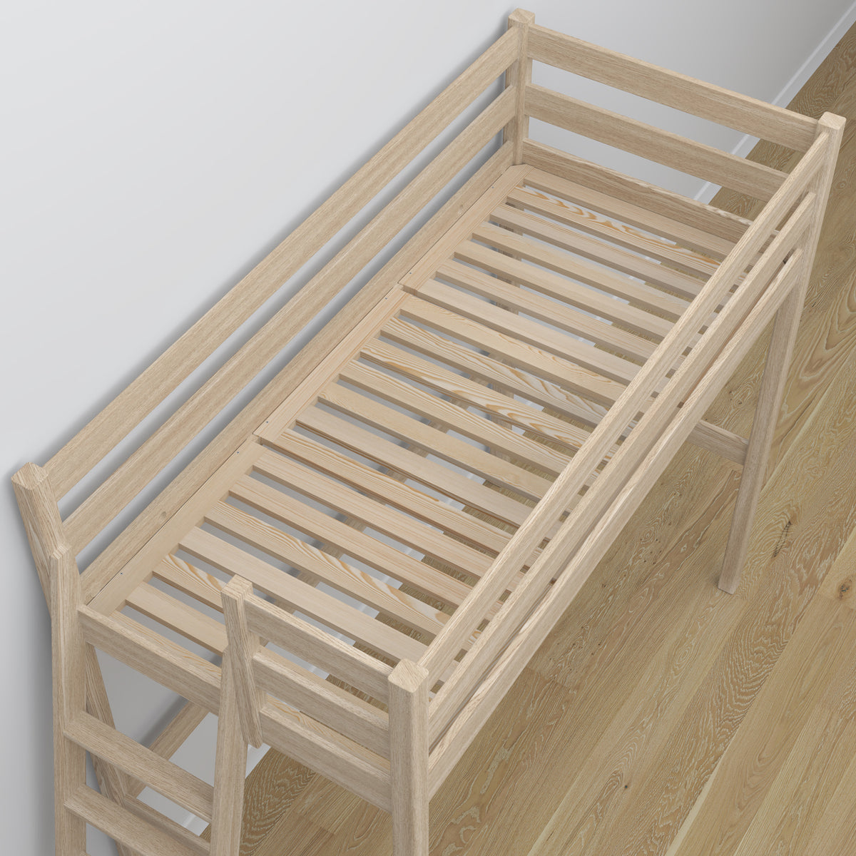 Oak Loft Bed with Desk Bleached Oak – Ladder and Joint Details
