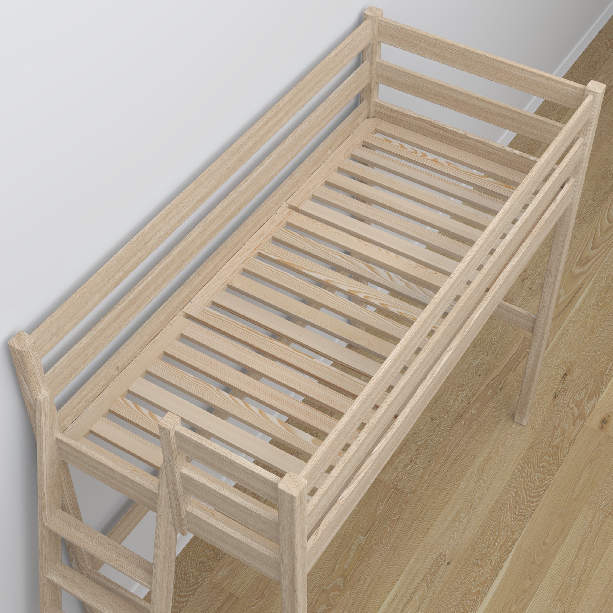 Oak Loft Bed with Desk Bleached Oak – Ladder and Joint Details