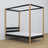 Black and Oak Canopy Bed – Decorative Wooden Frame, Safe for Children