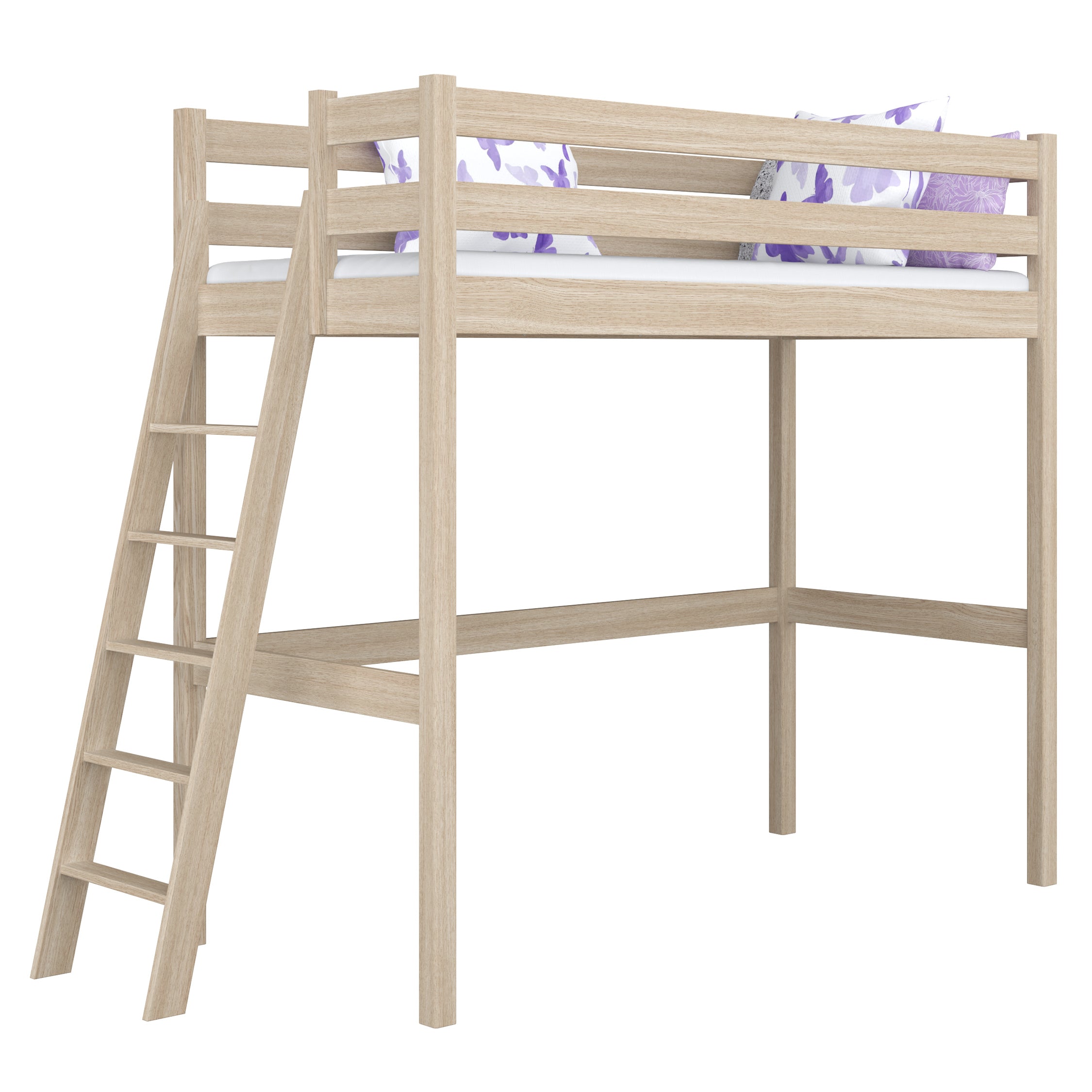 Bleached Oak Loft Bed – Children’s Room, Solid Wood, Scandi Style