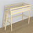Loft bed clear pine wooden – top view of the sleeping area