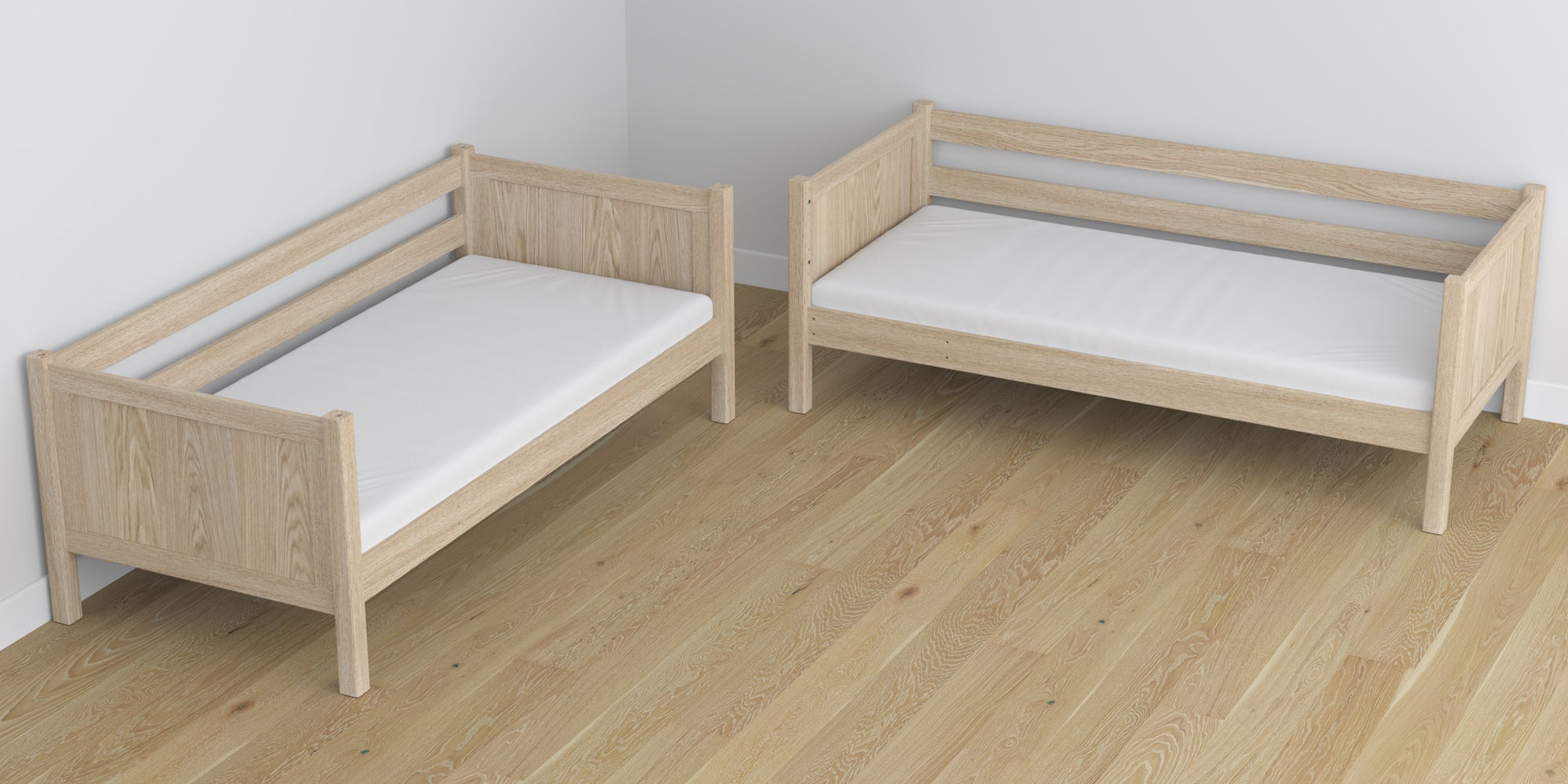 Bleached Oak Bunk Bed – Oak Joinery Joints, Close-up, Nizio Home