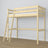 Loft bed clear pine wooden – top view of the sleeping area