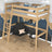 Loft bed natural oak in children’s room – scandi arrangement, oak