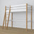 Loft bed white/oak wooden – dimensions and diagram, Nizio