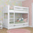 White Wooden Bunk Bed – Open Drawer, Spacious Storage Under the Bed