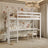 White Wooden Loft Bed with Desk – Children’s Room, Scandi Nizio