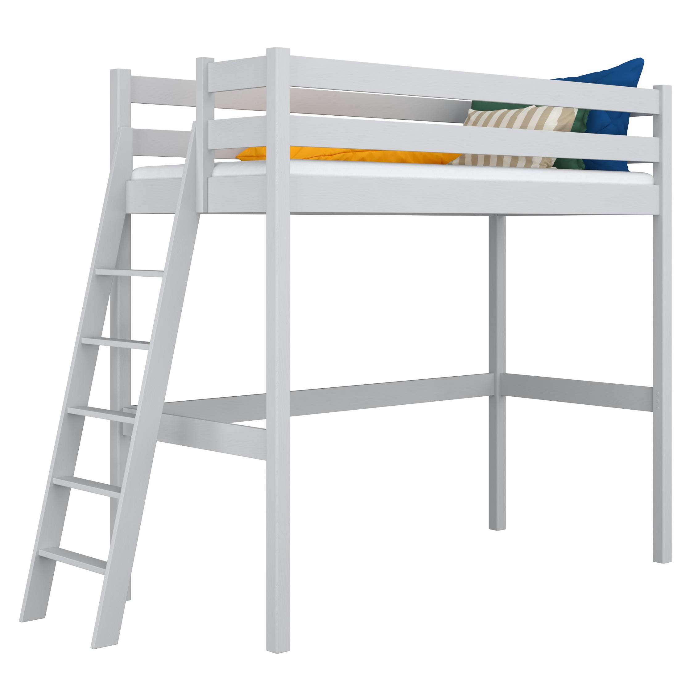 Grey Wooden Loft Bed – Children’s Room, Solid Wood, Scandi Style