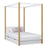 Wooden canopy bed with drawer white-oak – child’s room, scandi style