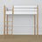 White and Oak Wooden Loft Bed – Slatted Frame, Side View