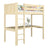 Clear Pine Wooden Loft Bed with Desk – Children’s Room, Scandi Nizio