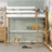 White and Oak Wooden Loft Bed – Children’s Room, Solid Wood, Scandi Style