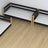 Triple bunk bed wooden black with oak – close-up of joints and construction details