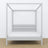 Wooden double bed with canopy grey – headboard and frame, close-up