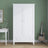 Wardrobe 2D1S white – wooden, closed doors, front view, Nizio