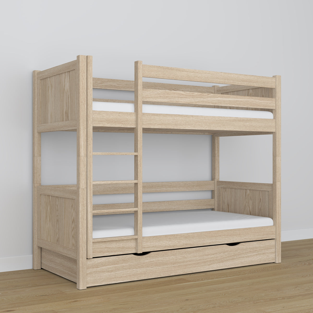 Oak Bunk Bed Bleached Oak – Ladder and Joint Details, Children’s Room