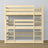 Triple bunk bed clear pine – ladder and safety rails, wooden