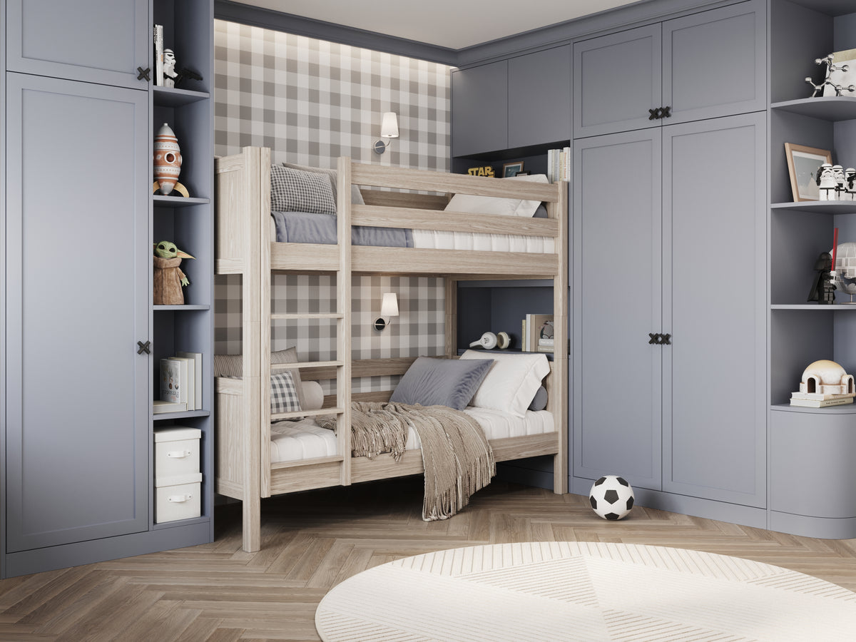 Bleached Oak Bunk Bed in Children’s Room – Scandi Arrangement, Oak