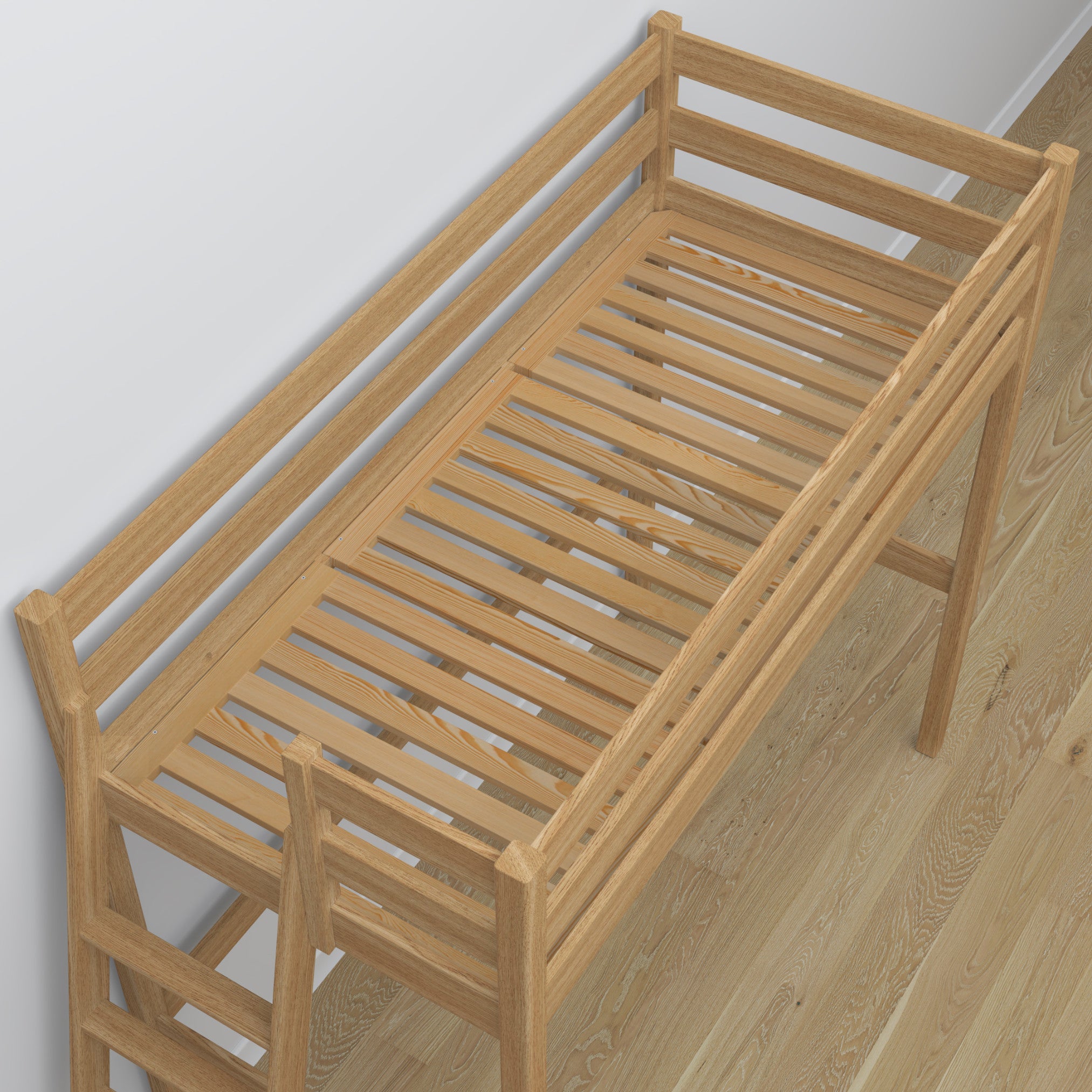 Natural Oak Loft Bed – Ladder and Joint Details, Nizio Home
