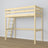 Loft bed clear pine in children’s room – scandi arrangement, wooden