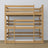 Triple bunk bed natural oak – ladder and safety rails, wooden