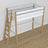 White and Oak Wooden Loft Bed – Ladder and Joint Details, Nizio Home