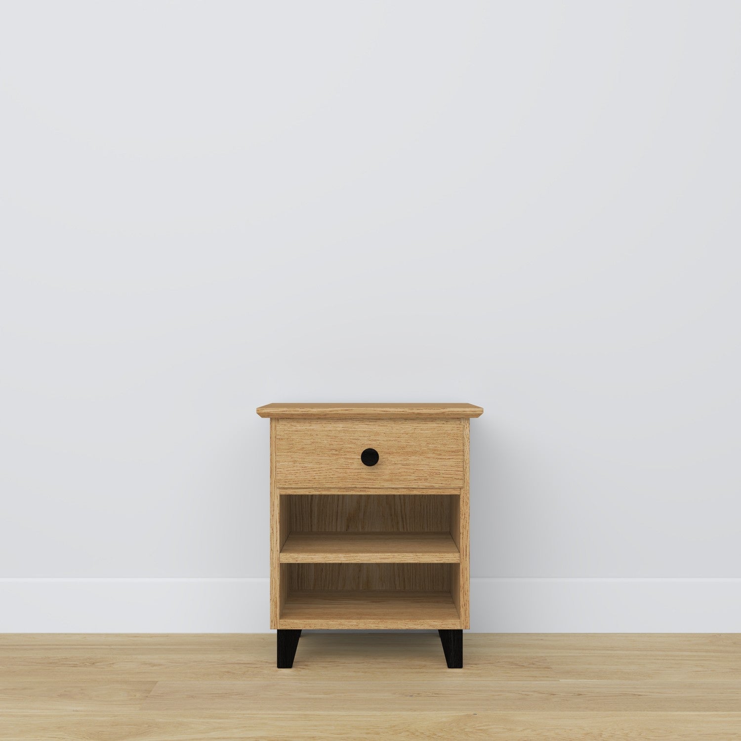 Bedside table with drawer N02 oak natural oak with black – bedroom, Scandinavian style