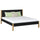 Wooden double bed black and oak – bedroom, solid wood, Scandinavian style