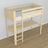 Loft bed clear pine wooden – top view of the sleeping area, Nizio