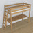 Loft bed natural oak oak – top view of the sleeping area, Nizio