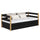 Wooden sofa bed with drawer black-oak – child’s room, scandi style Nizio