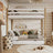 White and Oak Wooden Bunk Bed – Open Drawer, Spacious Storage Under the Bed