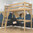 Natural Oak Loft Bed – Free Space Under the Sleeping Area, Nizio