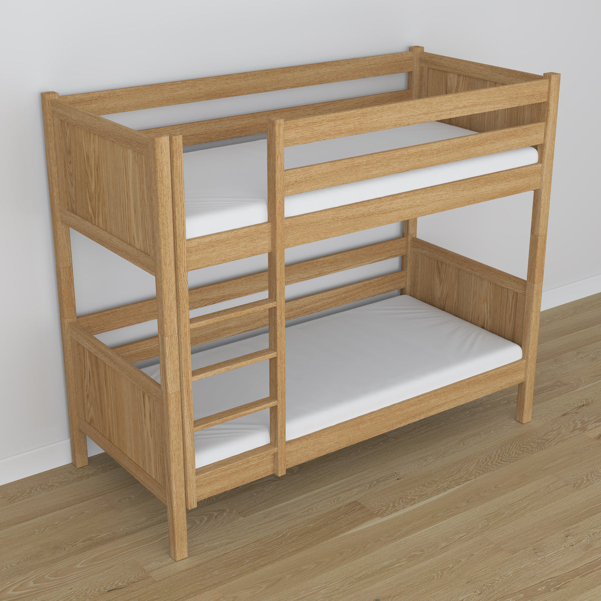 Natural Oak Oak Bunk Bed – Side View, Nizio Home