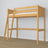Loft bed natural pine in children’s room – scandi arrangement, wooden