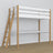 Loft bed white/oak wooden – top view of the sleeping area, Nizio