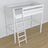 Loft bed white wooden – top view of the sleeping area