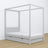 Wooden grey canopy bed in a child’s room – scandi arrangement
