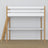 Loft bed white/oak with desk – study space under the sleeping area, wooden